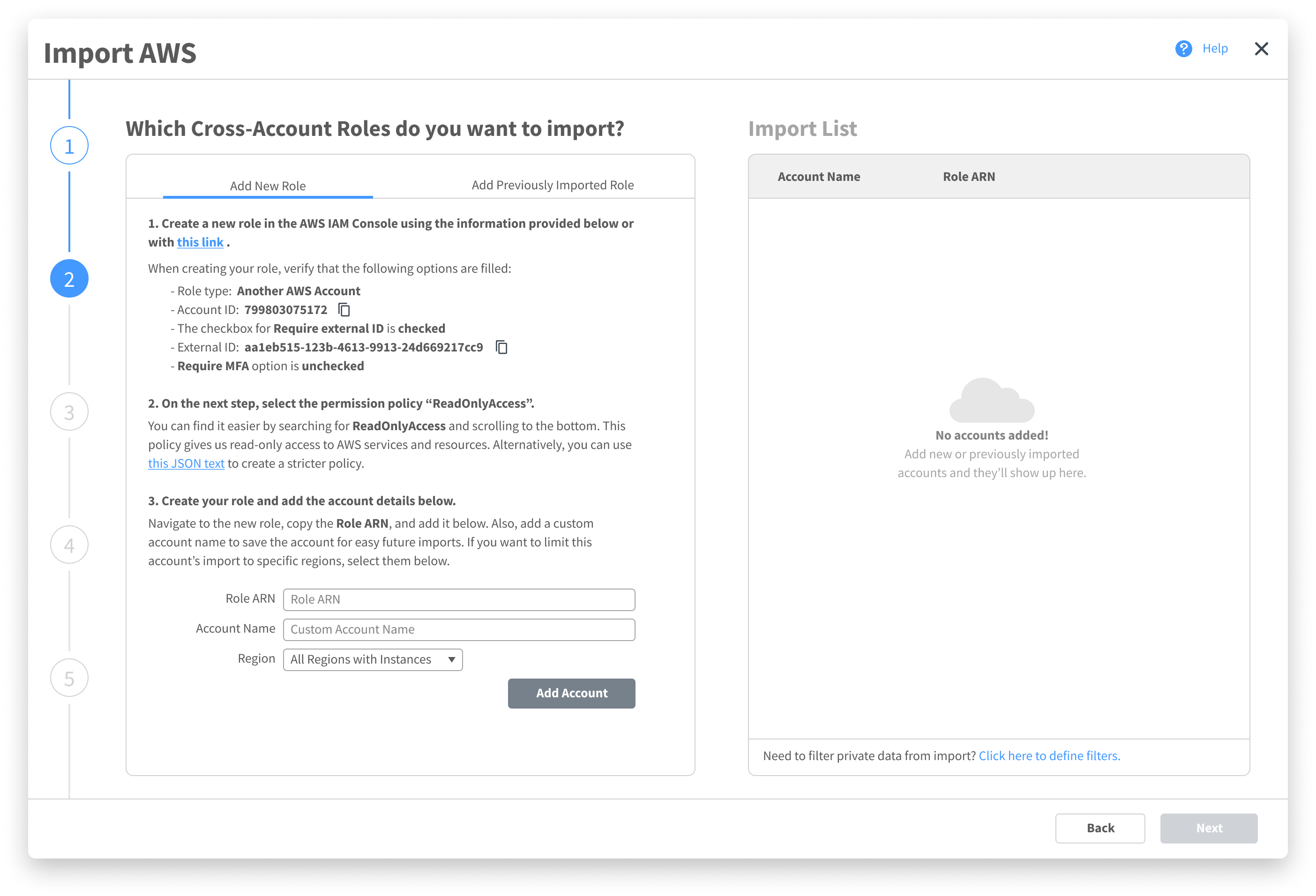 Adding Multiple Accounts